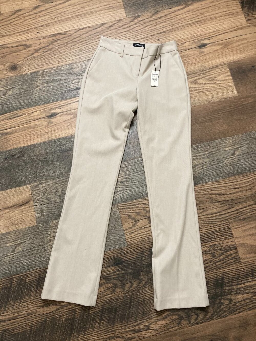 Express NWT  Columnist Barely Boot Mid Rise Stretch Dress Pants Women's 0R Beige